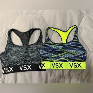 VSX Victoria’s Secret Racerback Sports Bra Duo - Black and Neon Yellow/Blue